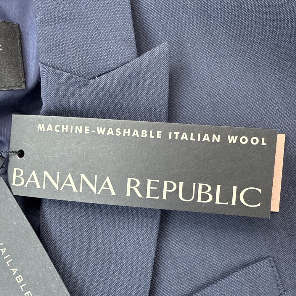 Banana Republic Classic Fit Blue Blazer 2‎ Marzotto Italian Wool Blend Workwear - Picture 4 of 16